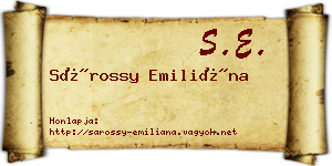 Sárossy Emiliána névjegykártya